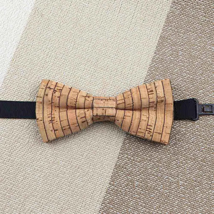 Fashion New Cork Wood Kids Bow Ties Novelty Handmade Fancy Bowtie Adjustable Butterfly Party School Children Accessories