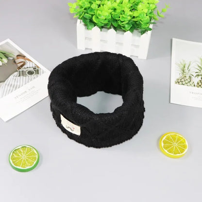 JAMONT Cute Cotton Winter Baby Neck Ring Scarf LICs Children's Girls Boys Knitted Wool O-Scarves for Kids Solid Warm Snood Braga
