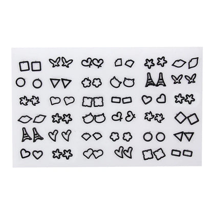 36Pairs/18pairs Earrings Mixed Styles Rhinestone Sun Flower Geometric Animal Plastic Stud Earrings Set for Women Girls Jewelry