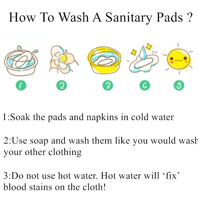 [Simfamily]10PCS Reusable Pads Bamboo Charcoal Sanitary Pads Mama Menstrual Cotton Pads Washable Panty Liner Pads Health Feminin
