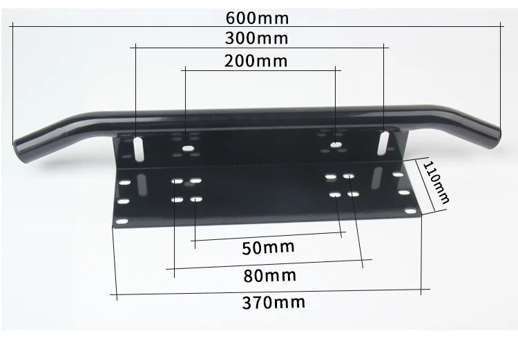 Car Bumper License Plate Mount Bracket Holder Light Bar Black Bracket for SUV Vehicle Truck Wrangler Spotlight Fixed Bracket
