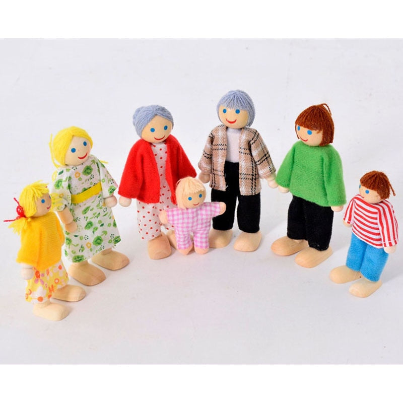 Wooden Dollhouse Furniture Miniature Toy for Dolls Kids Children House Play Toy Mini Furniture Sets Doll Toys Boys Girls