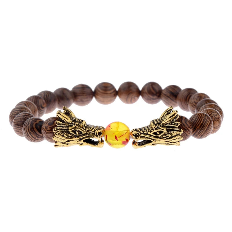 DUOVEI 2 Pcs/Set Natural Stone Beads Men's Dragon Bracelet Set Lava Stone Beaded Bracelets for Women Bileklik Pulseras Hombre