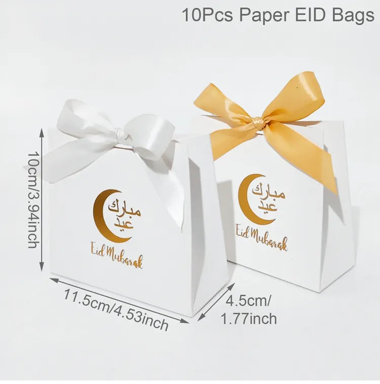 Eid Mubarak Candy Boxes Ramadan Decoration 2024 Eid Mubarak Ramadan Kareem Muslim Islamic Festival Party DIY Decor Supplies