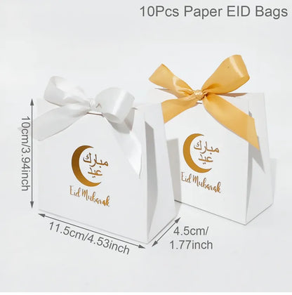 Eid Mubarak Candy Boxes Ramadan Decoration 2024 Eid Mubarak Ramadan Kareem Muslim Islamic Festival Party DIY Decor Supplies