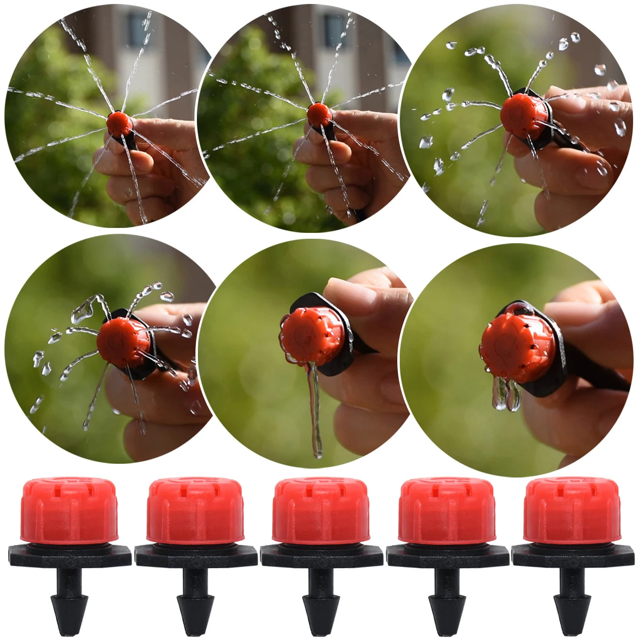 30-500pcs Adjustable 1/4 Irrigation Misting Dripper Sprinkler Emitter Micro Drip Garden Watering Tool Balcony Yard Greenhouse