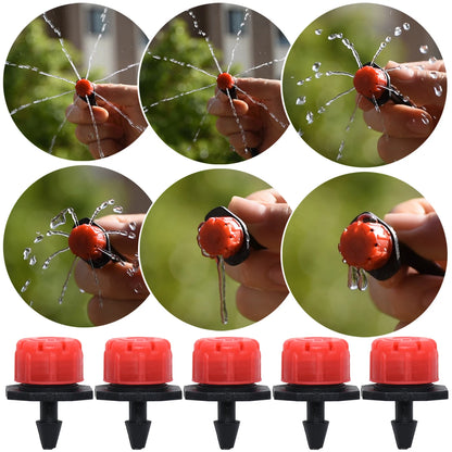 30-500pcs Adjustable 1/4 Irrigation Misting Dripper Sprinkler Emitter Micro Drip Garden Watering Tool Balcony Yard Greenhouse