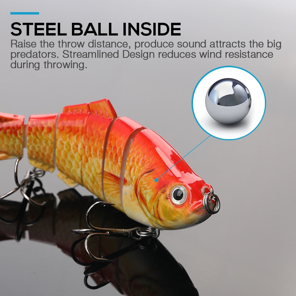 TREHOOK Sinking Wobblers Fishing Lures 10cm 17.5g 6 Multi Jointed Swimbait Hard Artificial Bait Pike/Bass Fishing Lure Crankbait