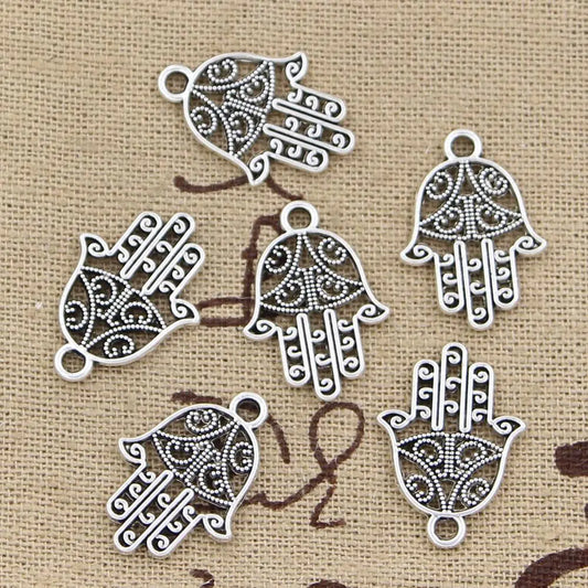 20pcs Charms Hamsa Palm Protection 20x15mm Antique Making Pendant Fit,Vintage Tibetan Bronze Silver Color,DIY Handmade Jewelry