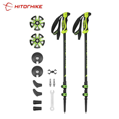 Homful/Hitorhike for Nordic Walking Sticks Camping Hiking Ultralight Adjustable Telescopic Alpenstock Trekking Poles Climbing