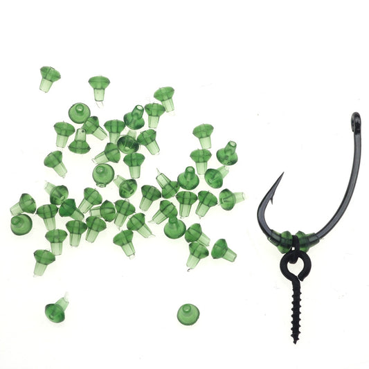 Rompin 50pcs/Lot Carp Fishing Bait Stop Beads Holder Boilie Rubber Hook Earring Backs Stoppers Earring Nuts Clutches Accessories