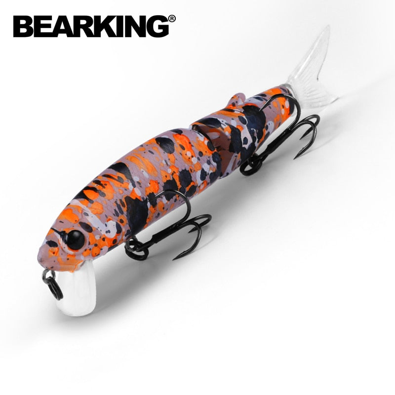 Bearking 11.3cm 13.7g  Hot Fishing Lure Minnow Quality Professional Bait Swim Bait Jointed Bait Equipped Black or White Hook