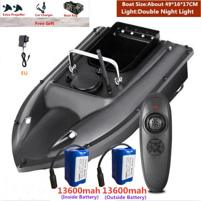 Smart Fixed Speed Cruise Radio Remote Control Fishing Bait Boat 1.5KG 500M Dual Night Light Lure Fishing RC Bait Boat Fishing
