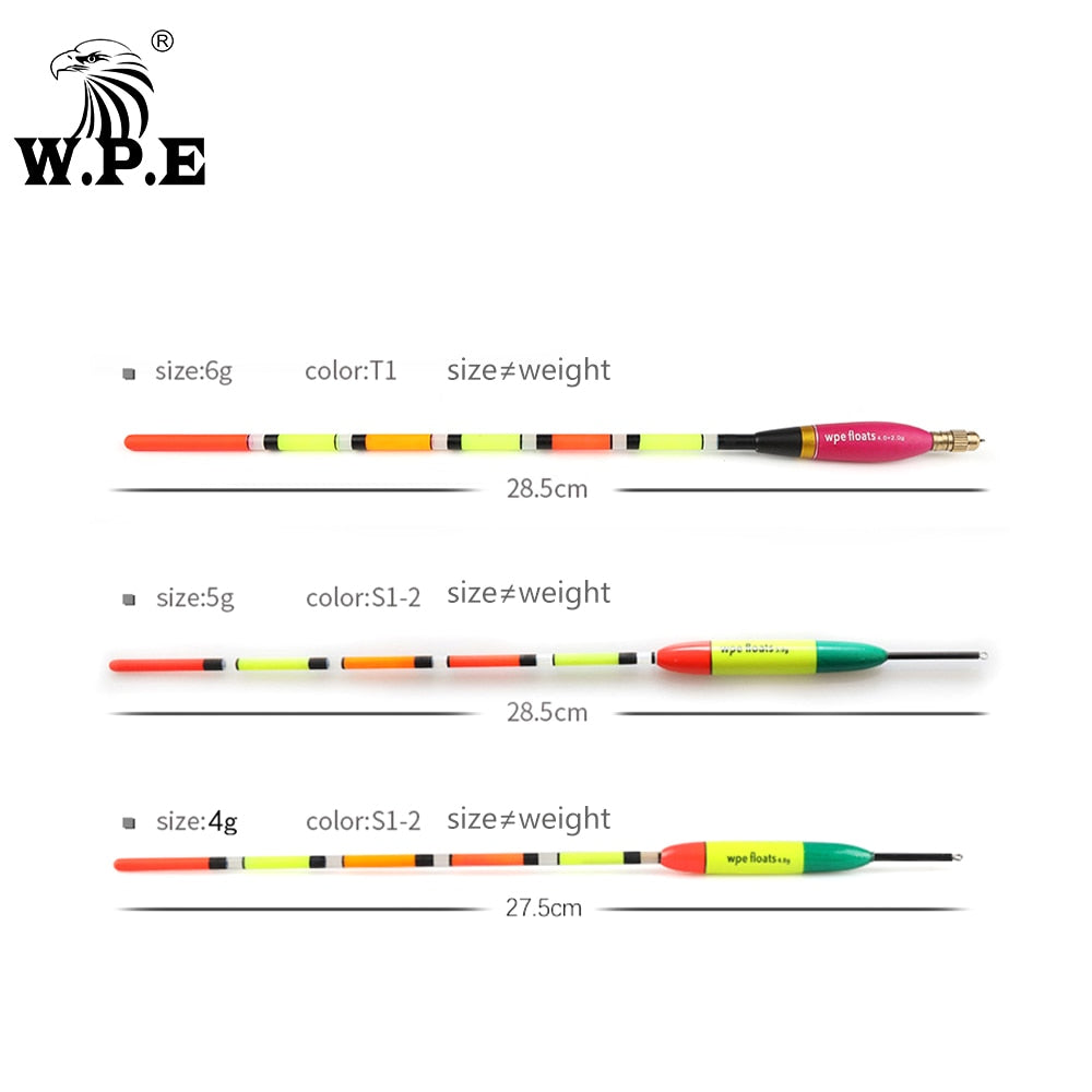 W.P.E Brand Fishing Float 3pcs/Set Barguzinsky Fir Floats Size 4g/5g/6g 27.5cm/28.5cm Fishing Float Bobber Vertical Buoy Tackle