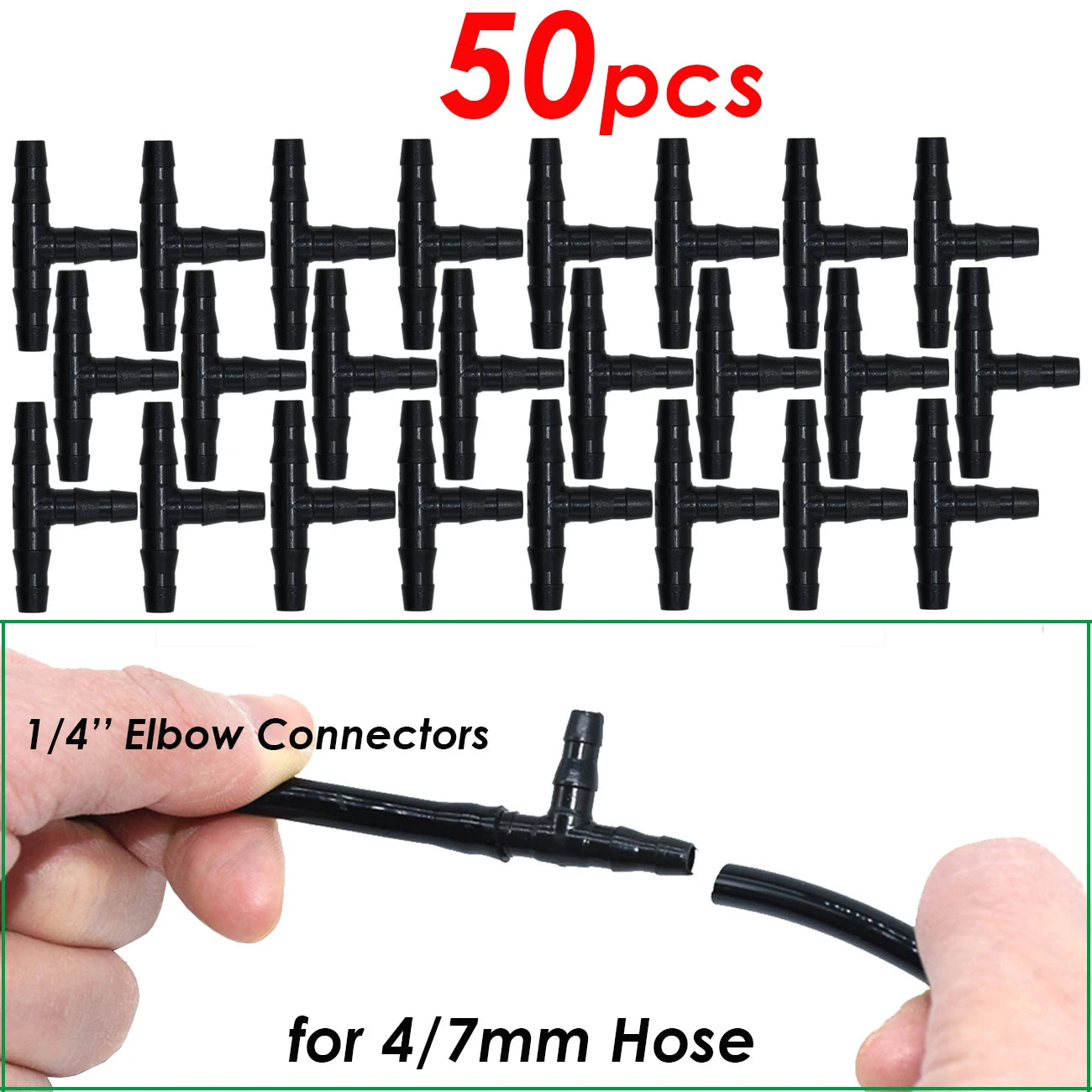 50-200pcs Durable 1/4'' C-Type Hook Fixed Stem Support Holder Stakes for 4/7mm Hose Flowerpot Drip Irrigation Fitting Greenhouse
