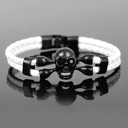XQNI Brand Pop Skull Leather Men Bracelet High Quality Popular Boys Courage Knighthood Skeleton Male Charm Bracelet Jewelry