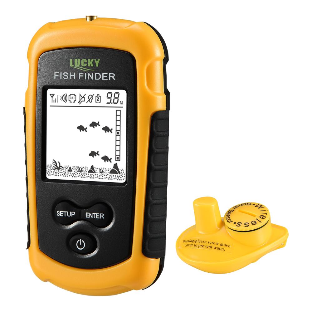 LUCKY FFW1108-1& FFCW1108-1 Fish Finder Portable Echo Sounder Wireless Range 400feet(120m) Electronic Fishing Tackle
