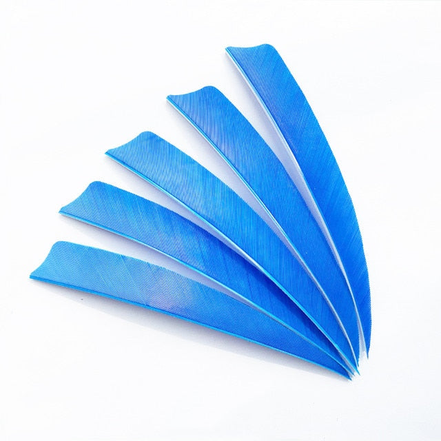 50 Pcs 5 Inch 9 Colors  Shield Turkey Feathers Arrow Feather Fletching for Any Wooden & Bamboo Arrow for Archery Hunting