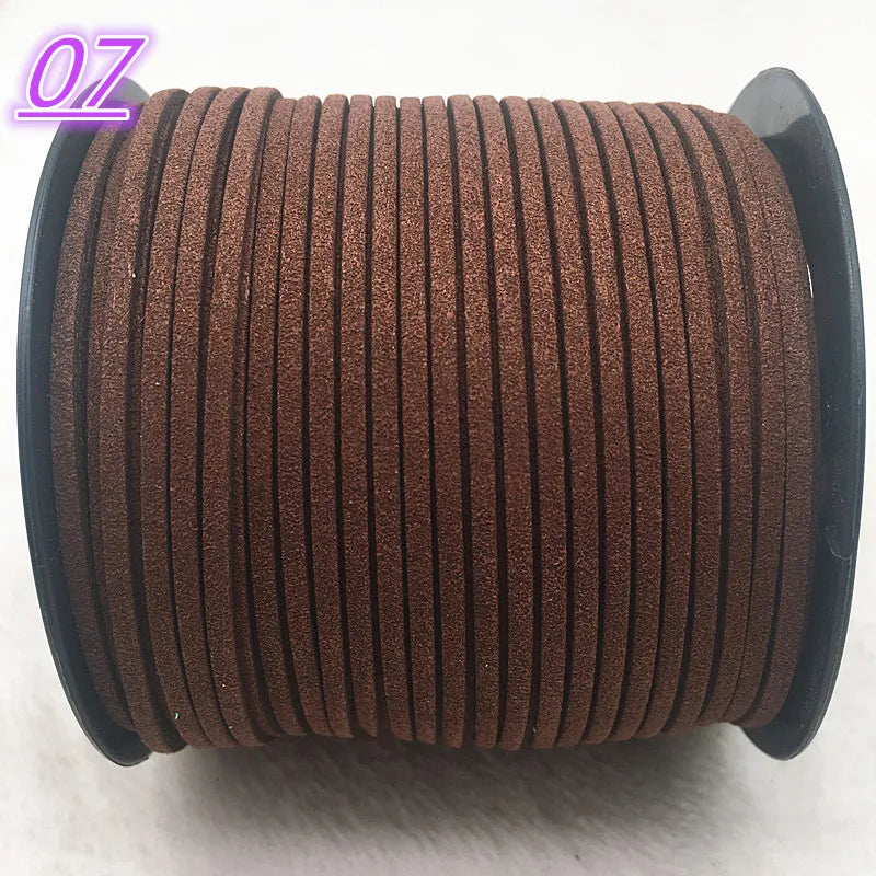 NEW 5yards/Lot 3mm Double Sided Suede Braided Cord Korean Velvet Leather Handmade Beading Bracelet Jewelry String