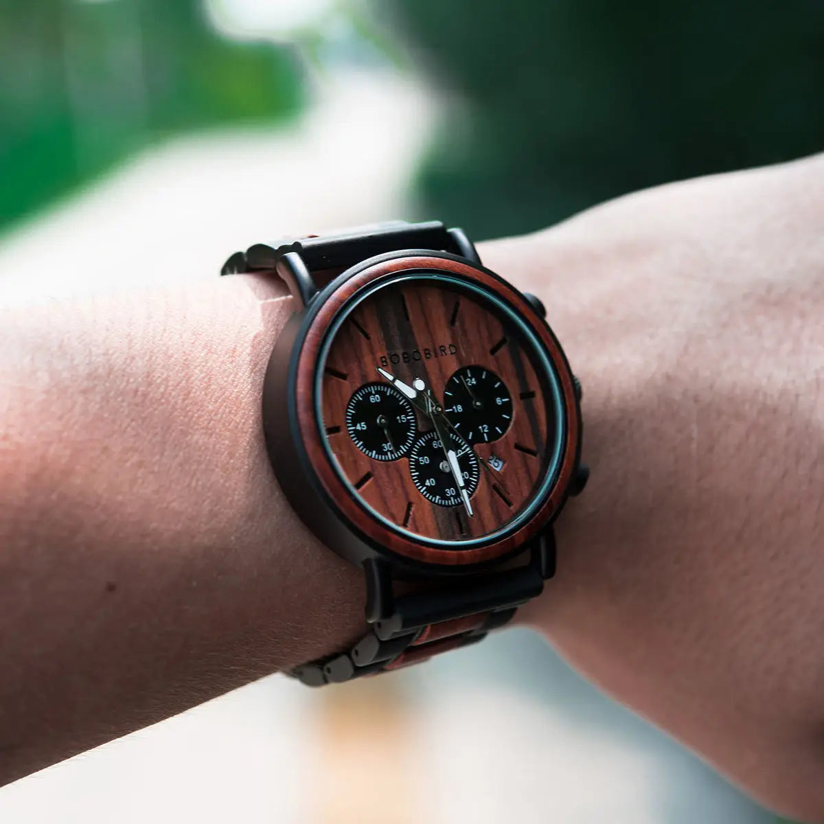 BOBO BIRD Wooden Men Watches Relogio Masculino Top Brand Luxury Stylish Chronograph Military Watch Great for Man OEM