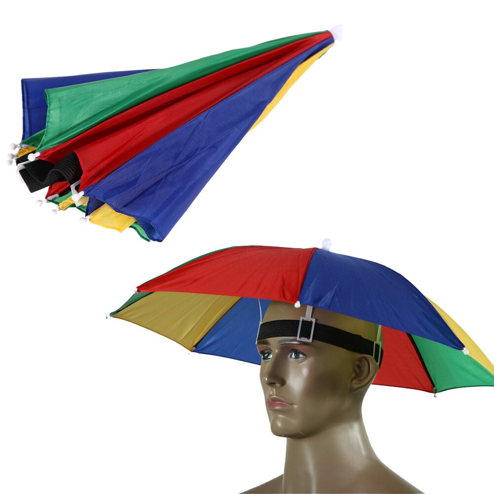 Foldable Head Umbrella Hat Anti-Rain Anti-Uv Outdoor Fishing Caps Portable Travel Hiking Beach Fish Tackle Iscas Pesca Rain Gear
