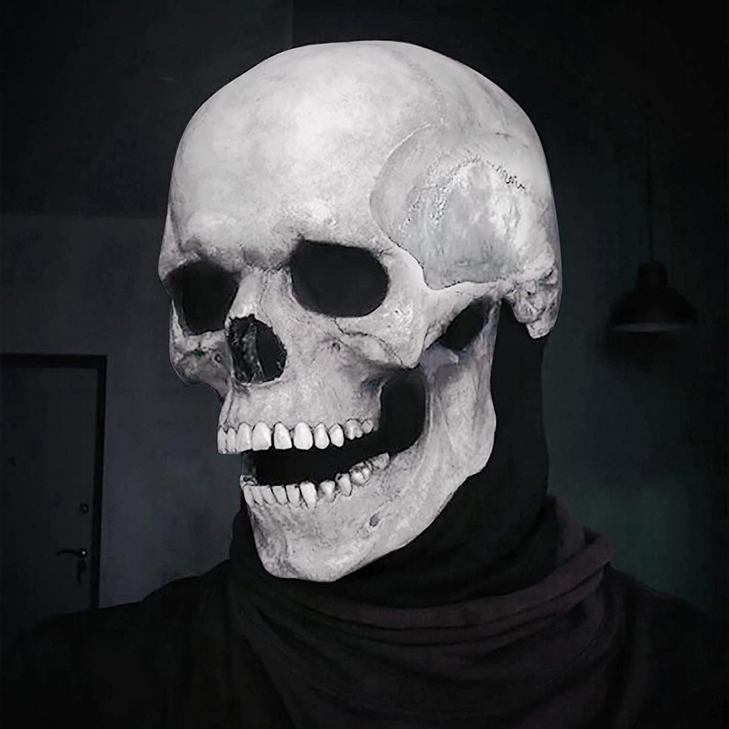 Steam Skull Halloween Mask Realistic Latex Full Face Creepy Skull Head Headgear Horror Mask Party Halloween Decoration