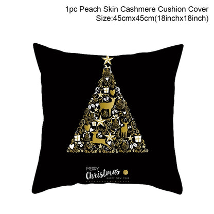 QIFU Cotton Linen Merry Christmas Cushion Covers 45x45cm Decorative Christmas Pi
