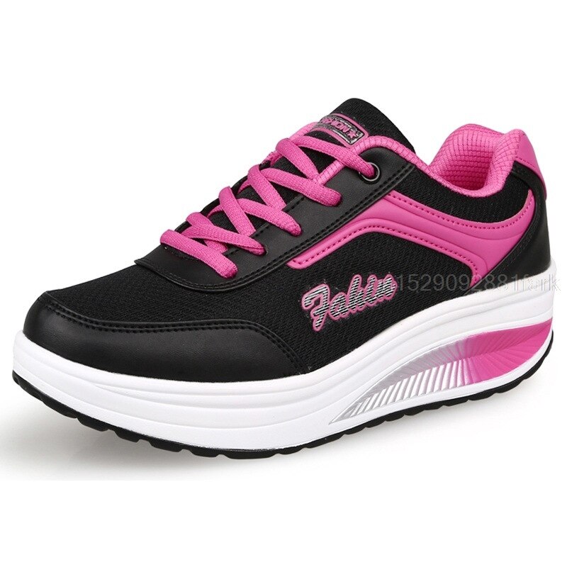 Women Slimming Swing Sneakers Platform Wedge Toning Shoes Woman Breathable Lightweight Sneakers Height Increasing