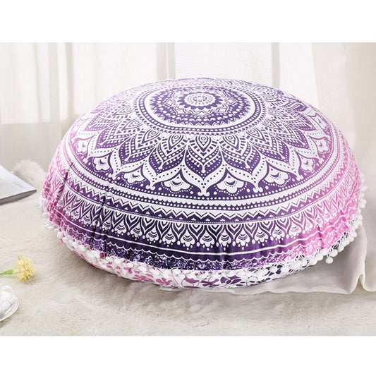 Colorful Mandala Floor Pillows Ottoman Round Bohemian Meditation Cushion Pillow Pouf48