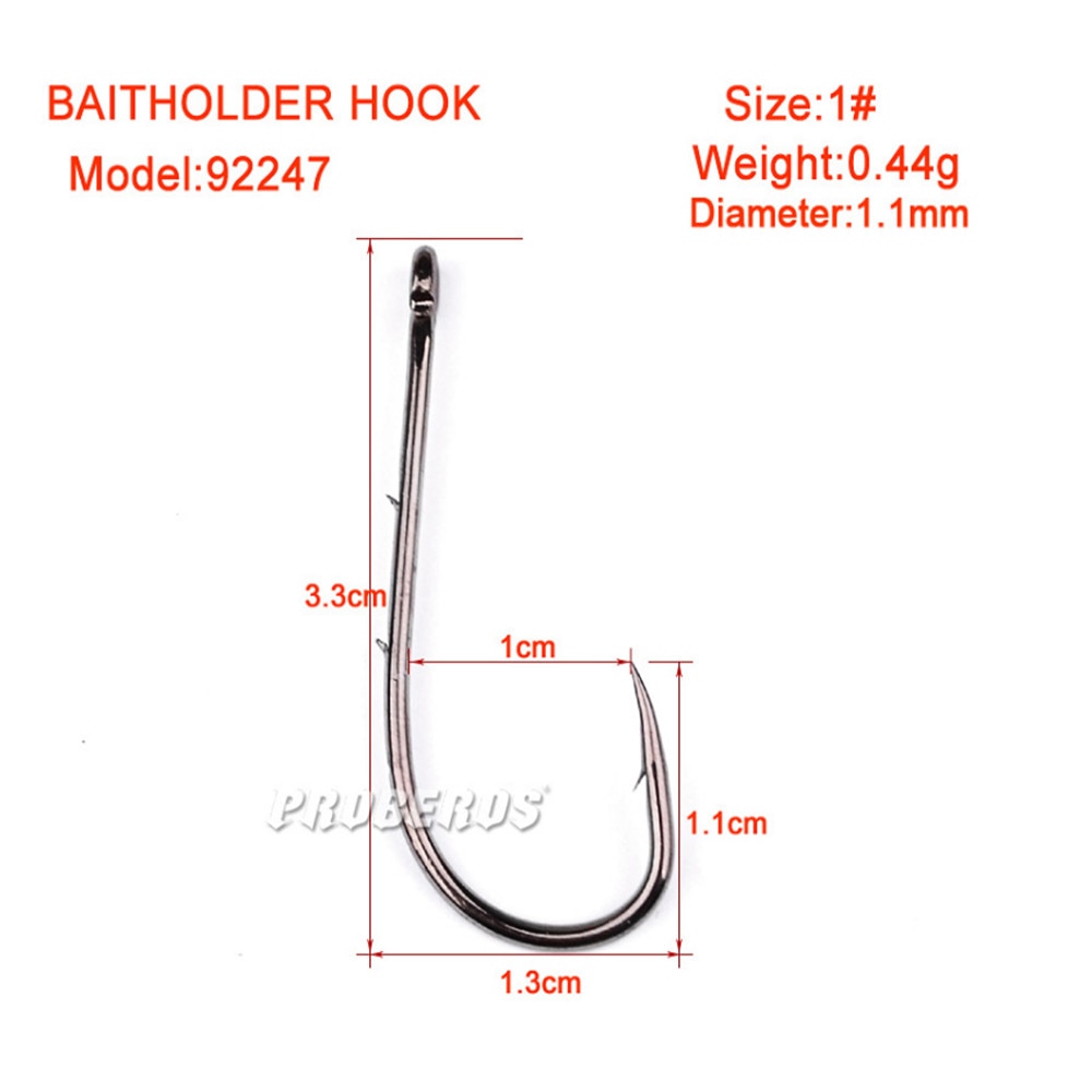 50pcs/Lot Carbon Steel Fishing Hooks 1#-6# Baitholder Black Color Jig Head Crank Barbed Hook for Soft Worm Bass Carp Fishing
