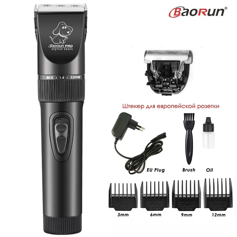 BaoRun P6 Professional Dog Hair Trimmer Rechargeable Pet Cat Grooming Clipper Shaver Low-Noise Electric Cutters Haircut Machine
