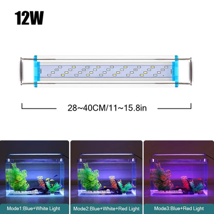 18-75cm Super Slim LEDs Aquarium Lighting Aquatic Plant Light Extensible Waterproof Clip on Lamp for Fish Tank 90-260v