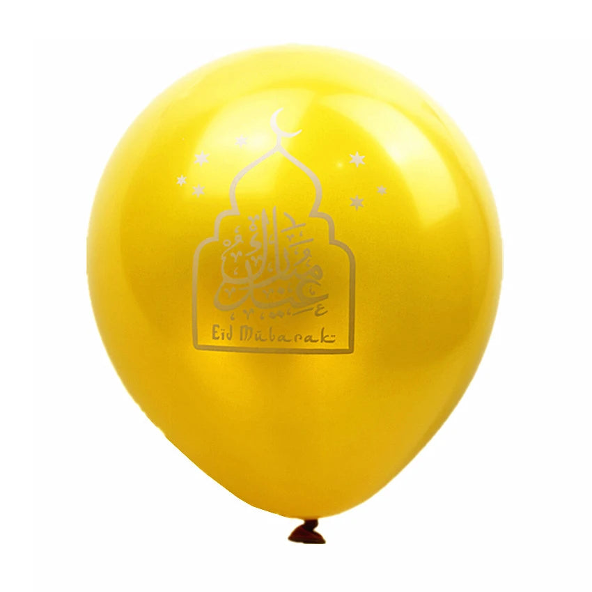 10pcs Transparent EID MUBARAK Decor Balloons Ramadan and Eid Decoration Muslim Islamic Decor Gold Balloon Ramadan Party Supplies