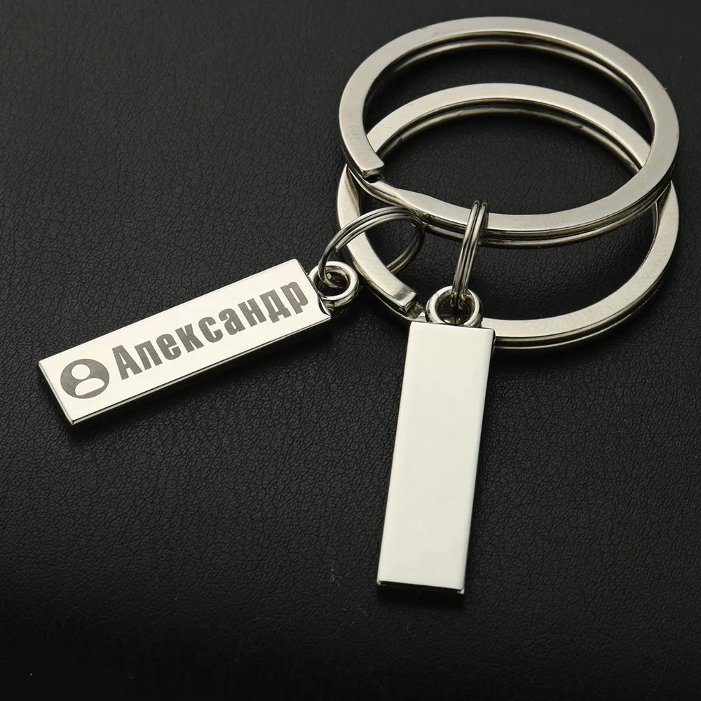 Exquisite Anti-Lost Keychain Small Chic Personalized Customized Keyring  for Car Name for Men Women Key Chain P021