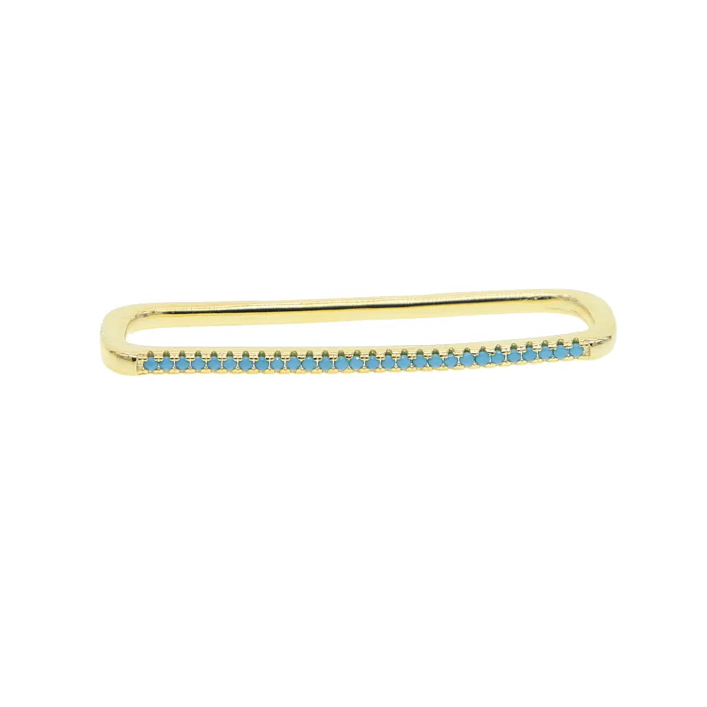 Fashion Women Jewelry 1 Piece Ear Cuff No Piercing Ear Clip White Rainbow Cz Rectangle Cuff Earring