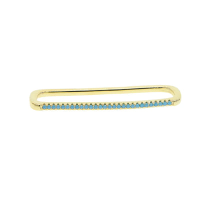 Fashion Women Jewelry 1 Piece Ear Cuff No Piercing Ear Clip White Rainbow Cz Rectangle Cuff Earring