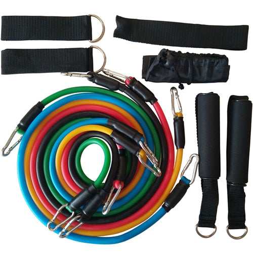 YOUGLE 11pcs/Set Pull Rope Fitness Exercises Resistance Bands Latex Tubes Pedal Excerciser Body Training Workout Yoga