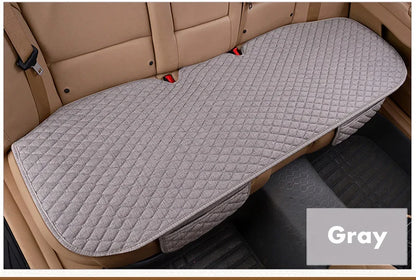 Flax Car Seat Covers Front Rear Full Set Choose Car Seat Cushion Linen Fabric Seat Pad Protector Car Accessories Anti-Slip