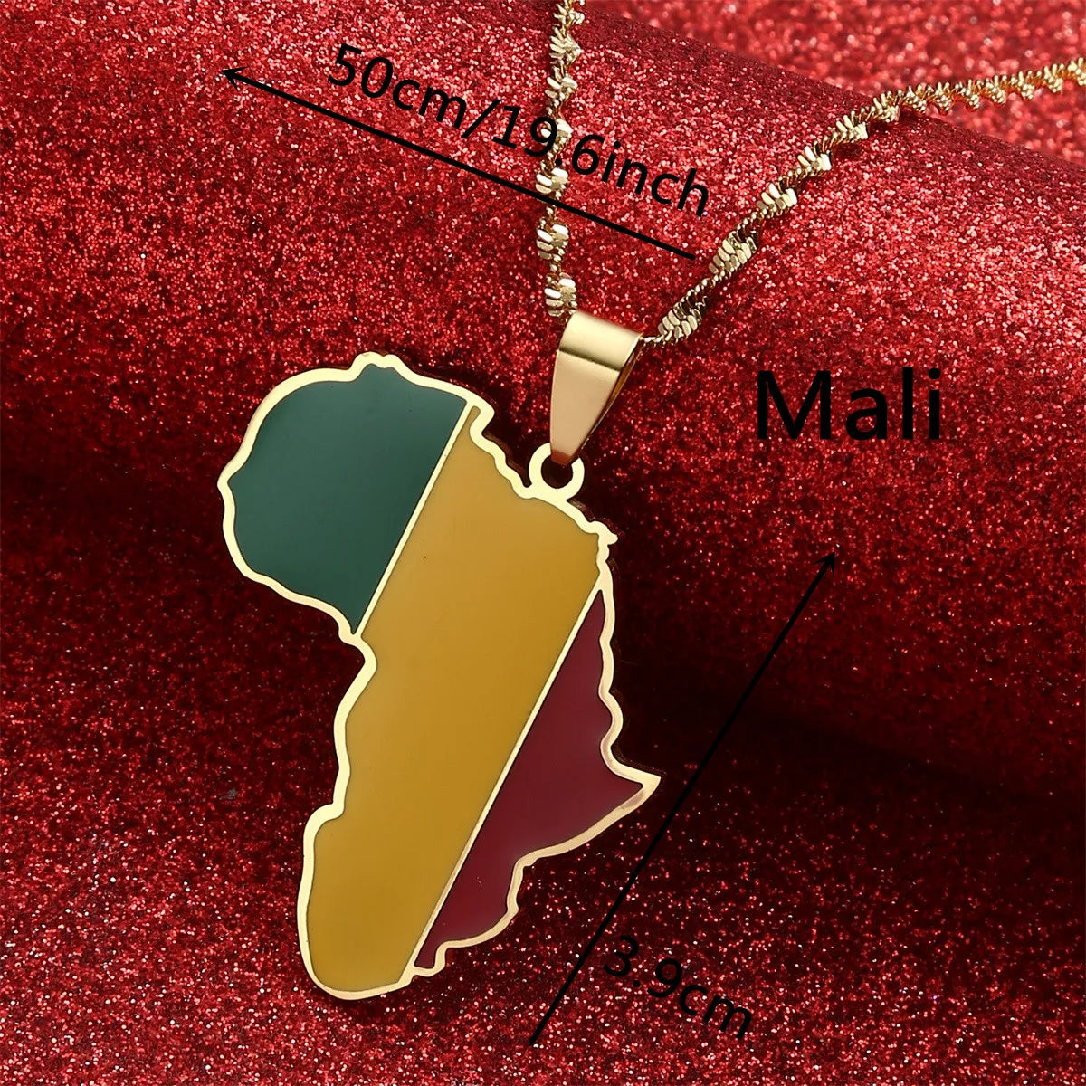 Africa Map Pendant Necklaces Heart African of Maps Jewelry Charms Gold Color Heart Map