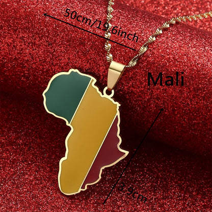 Africa Map Pendant Necklaces Heart African of Maps Jewelry Charms Gold Color Heart Map