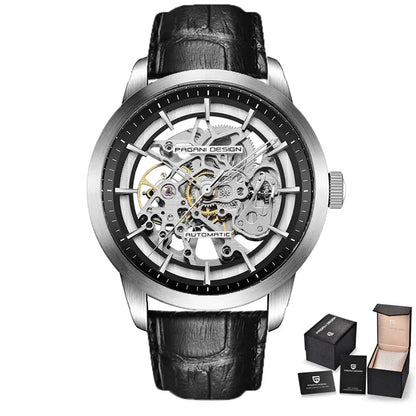 PAGANI DESIGN Brand 2019 Skeleton Hollow Leather Men's Wrist Watches Luxury Mechanical Male Clock New Relogio Masculino