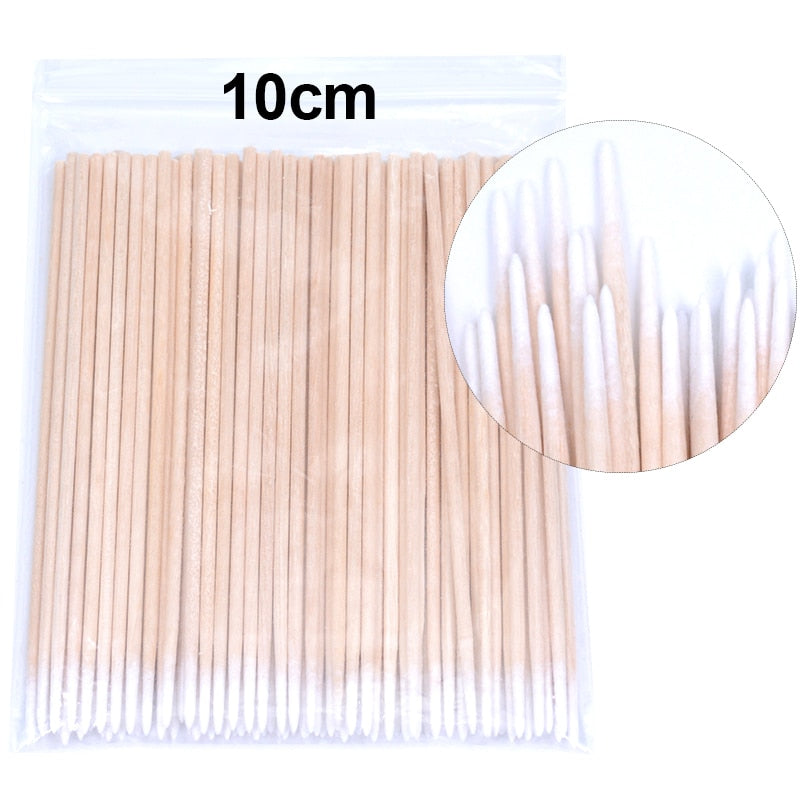 Kekelala 100pcs/Bottle Eyelash Extension Cleaning Swabs Lash Lift Glue Remover Applicators Microblade Makeup Micro Brushes Tool