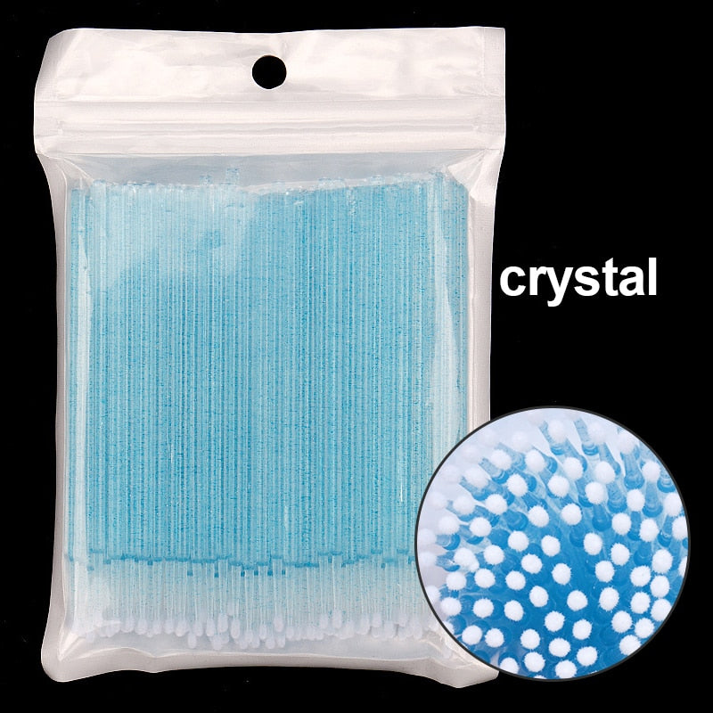 Kekelala 100pcs/Bottle Eyelash Extension Cleaning Swabs Lash Lift Glue Remover Applicators Microblade Makeup Micro Brushes Tool