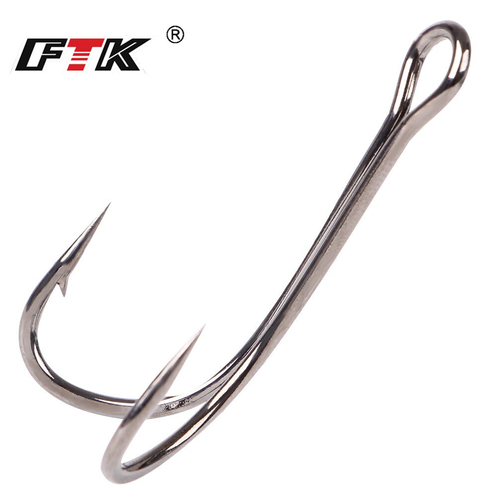 FTK Fishing Hook Baitholder Double Hook Bass Lure Holder Fly Tying Crank Hook Set Saltwater 10 Pcs/Lot Needle Fishhook 709