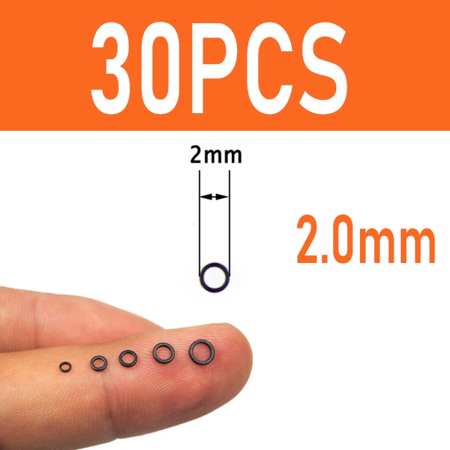 [ 30PCS] Flat Round Matt Black O Ring Carp Fishing Rig Terminal End Tackle Accessory 2mm 2.5mm 3.1mm Tippet Rig Ring