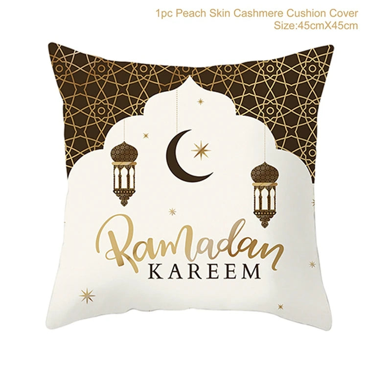EID Mubarak Cushion Cover Ramadan Decoration for Home Ramadan Kareem Mubarak Muslim Islamic Party Supplies EID Pillowcase