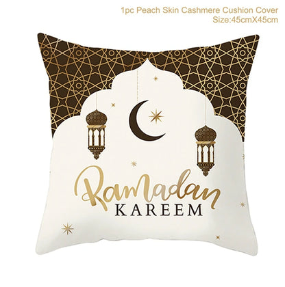 EID Mubarak Cushion Cover Ramadan Decoration for Home Ramadan Kareem Mubarak Muslim Islamic Party Supplies EID Pillowcase