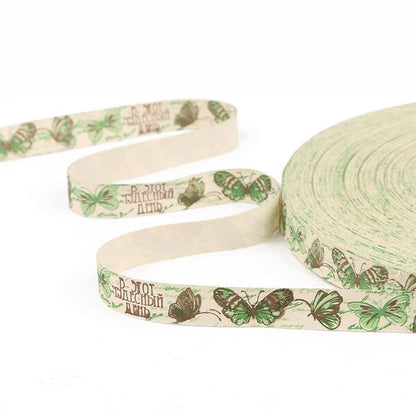 5yards Cartoon Printed Cotton Ribbons Hairbows Christmas Decoration for Home Gif