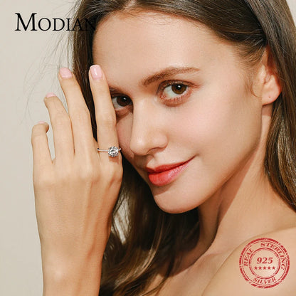 2021 Classic Luxury Real Solid 925 Sterling Silver Ring 3Ct 10 Hearts Arrows Zircon Wedding Jewelry Rings Engagement for Women