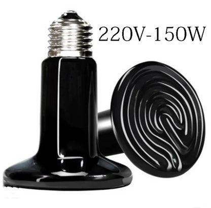 Pet Reptile Heating Lamp 25/50/75/100/150/200w Turtle Ceramic Infrared Lamp Reptile Bulb Temperature Control Equipment 110v/220v